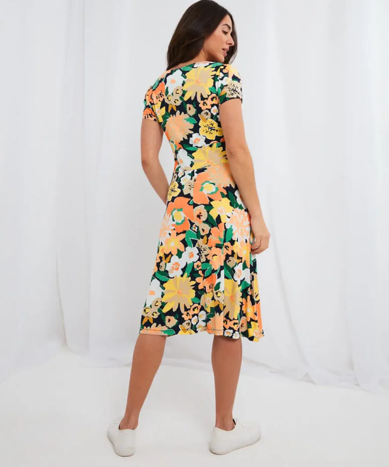 Abstract Floral Jersey Dress