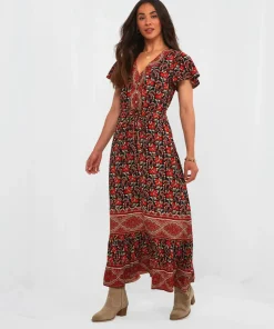 Boho Babe Border Print Dress