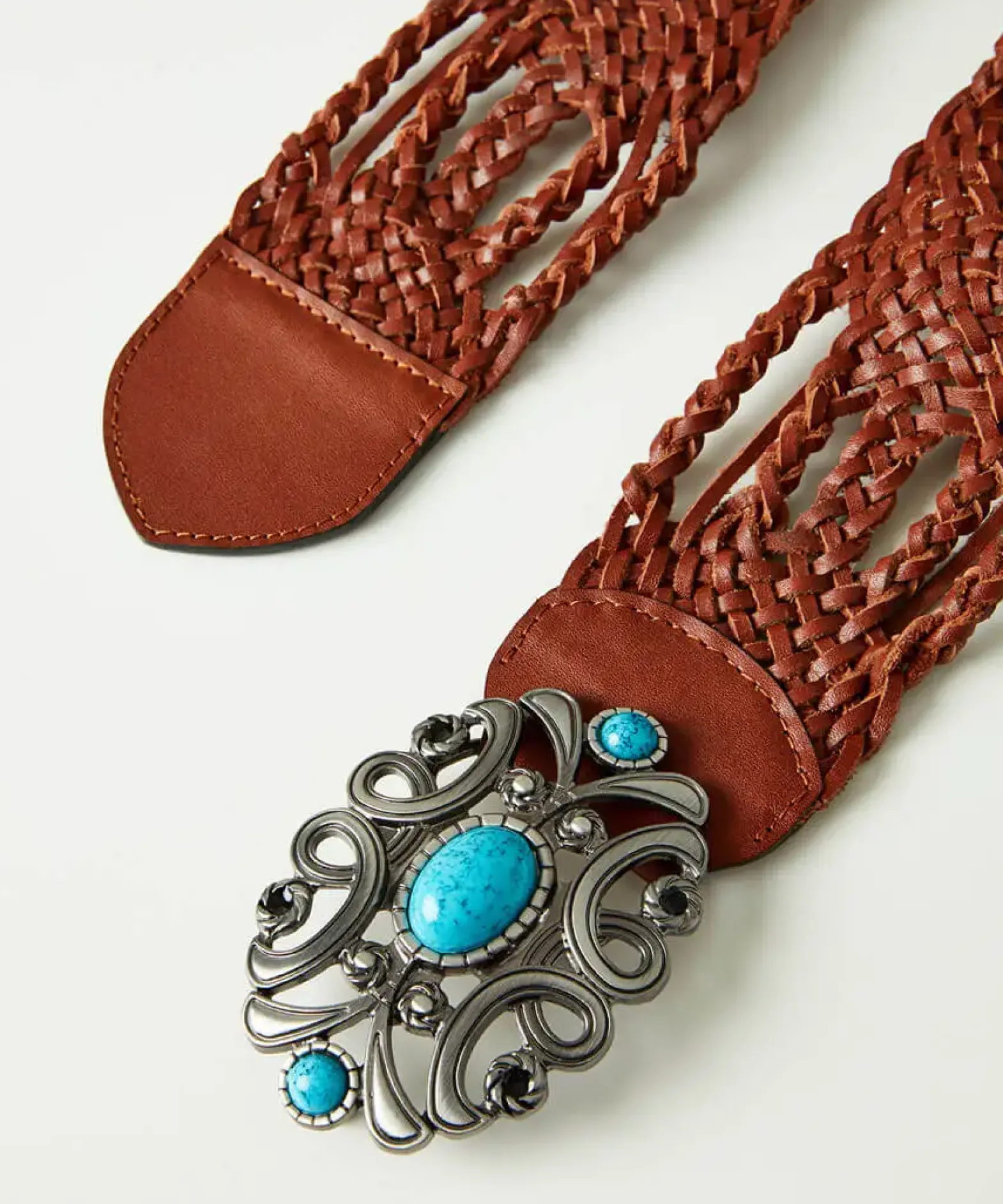 Boho Jewel Buckle Leather Belt