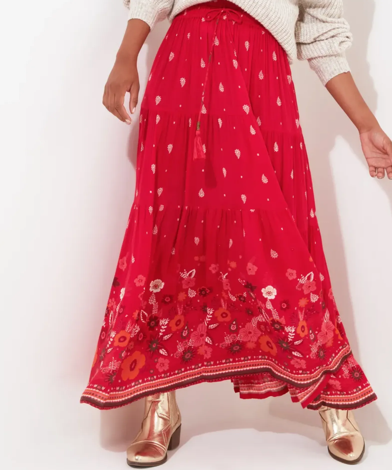 Border Print Skirt