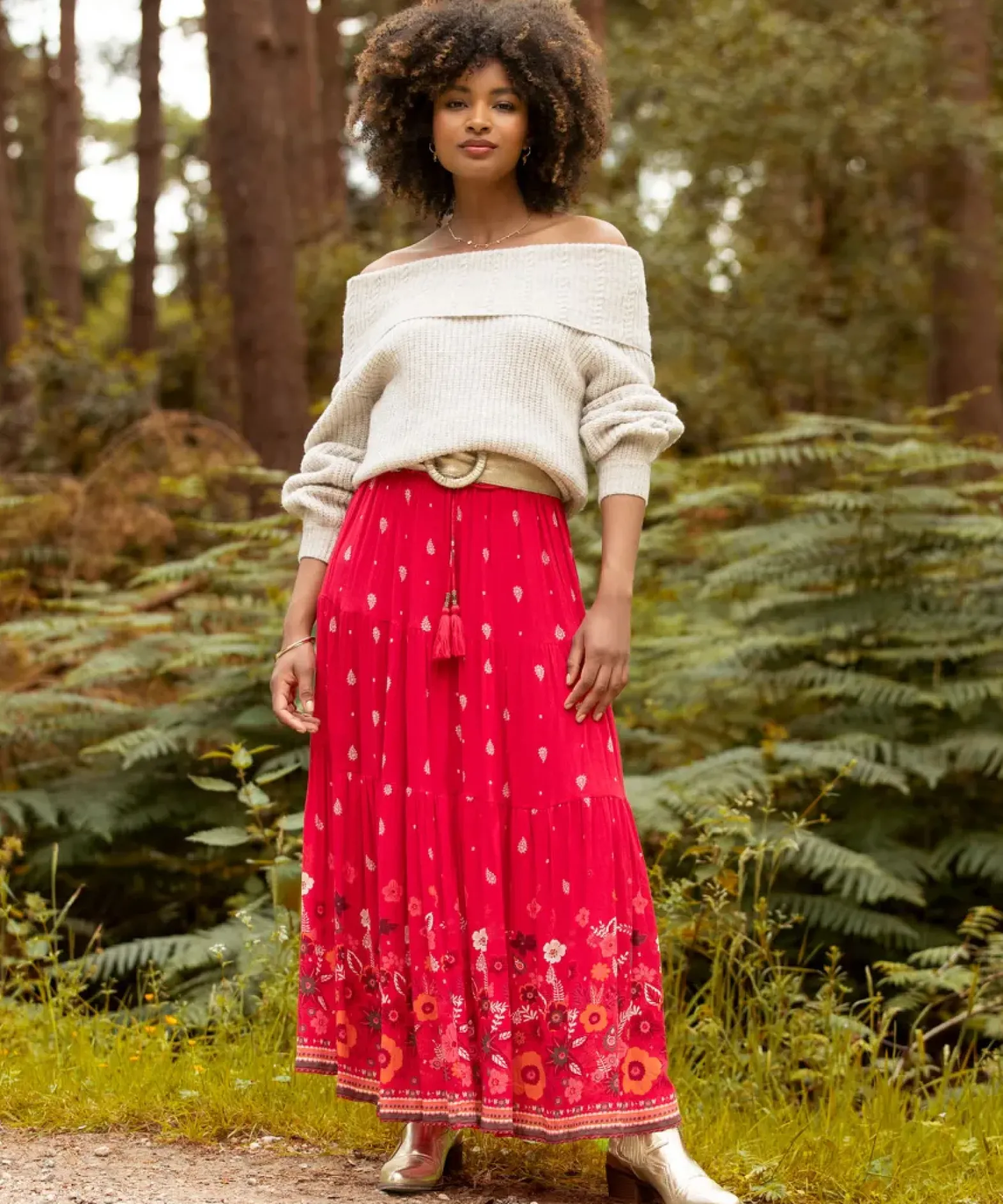 Border Print Skirt