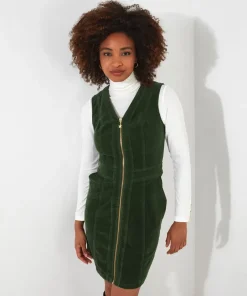 Confident Cord Pinafore Dress