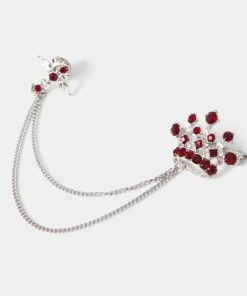 Crown Jewelled Chain Pin