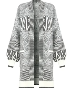 Dazzling Geo Balloon Sleeve Cardigan