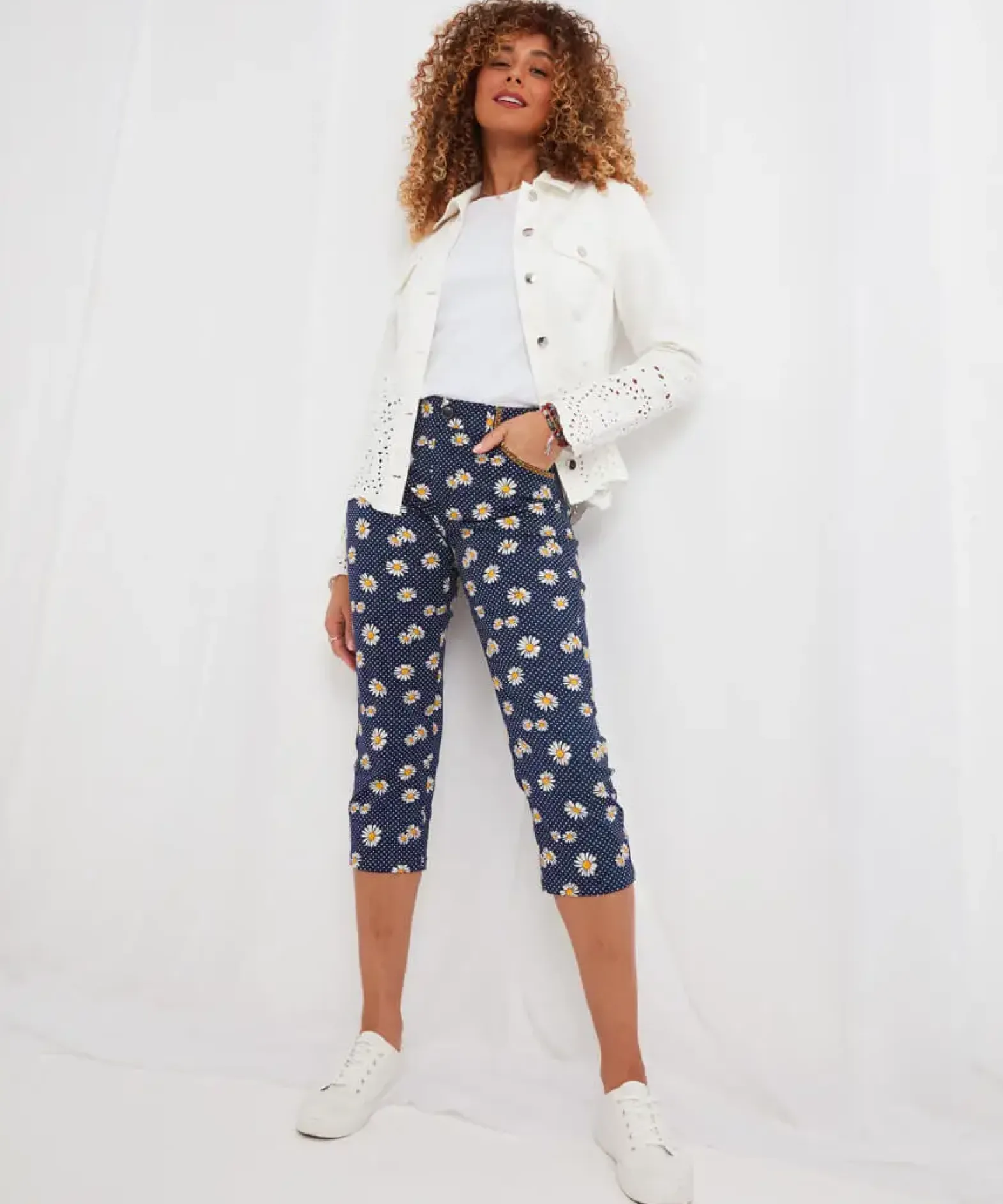 Dots And Daisies Crop Trousers