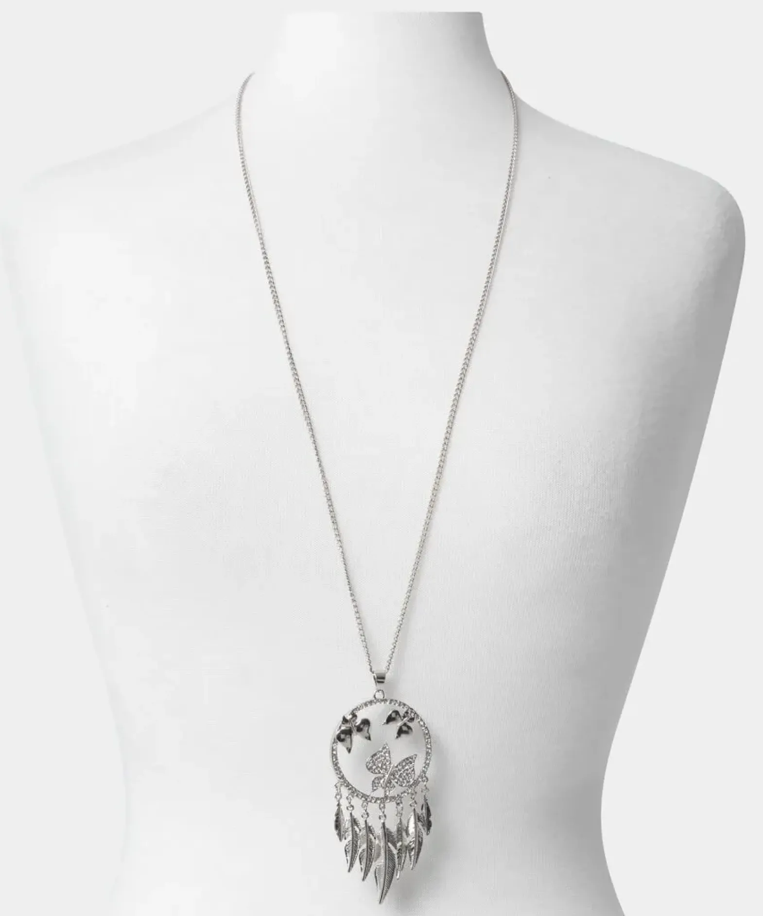 Evening Charms Feather Necklace