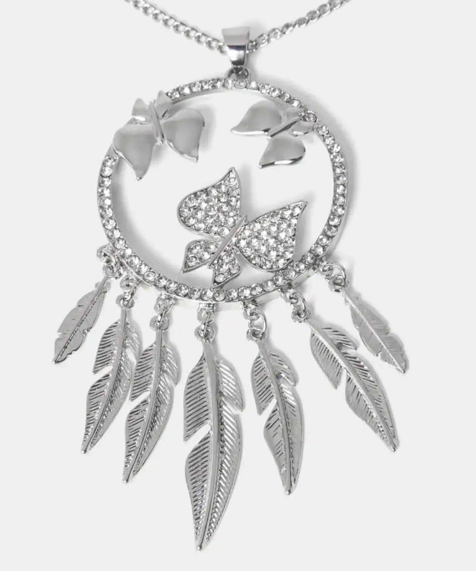 Evening Charms Feather Necklace
