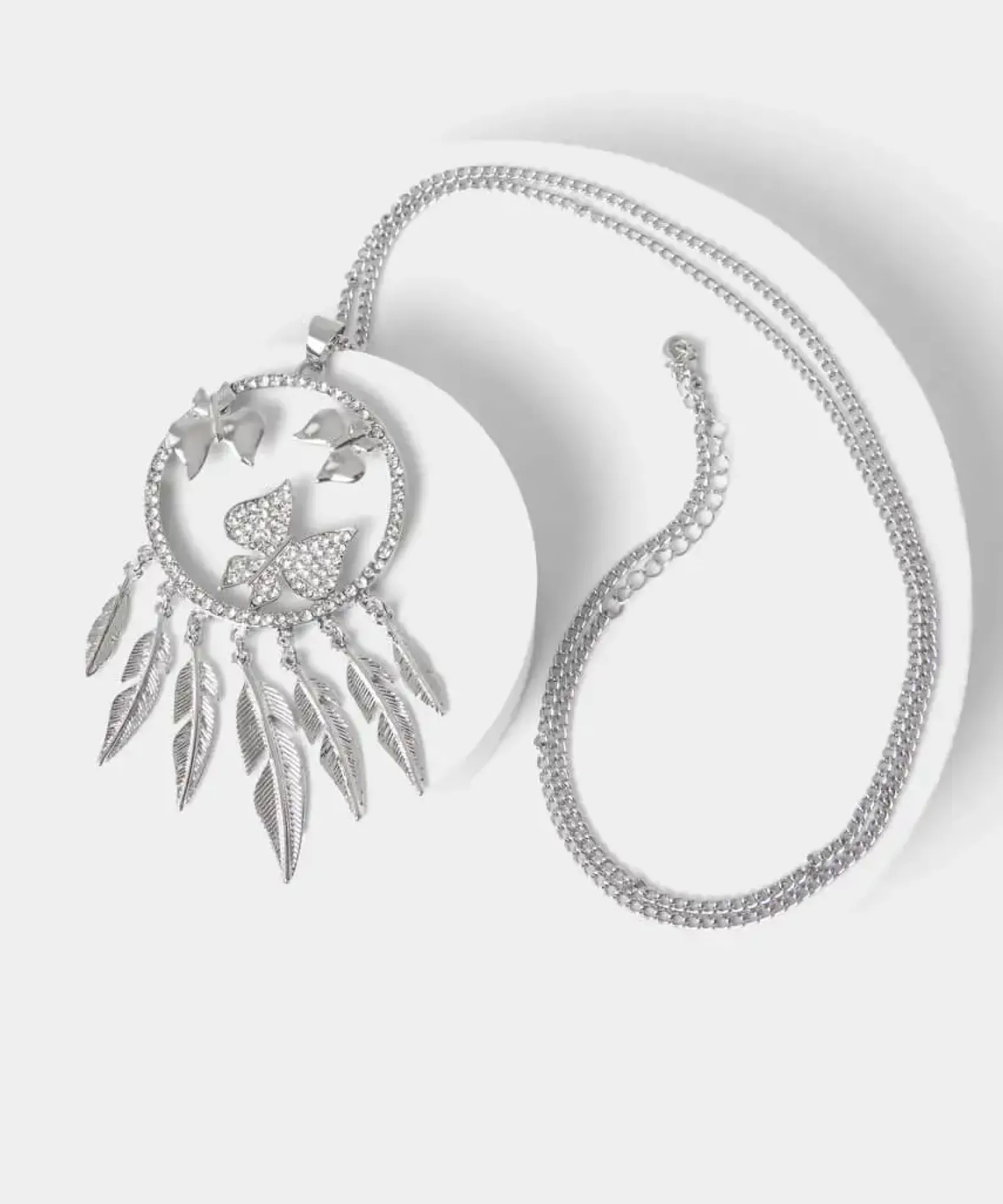Evening Charms Feather Necklace