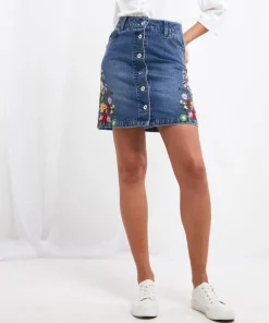 Fabulous Flora Denim Skirt