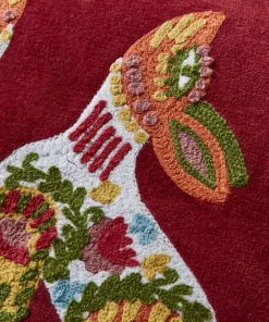 Folk Fox Crewel Work Cushion