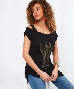 Geo Giraffe Graphic Top