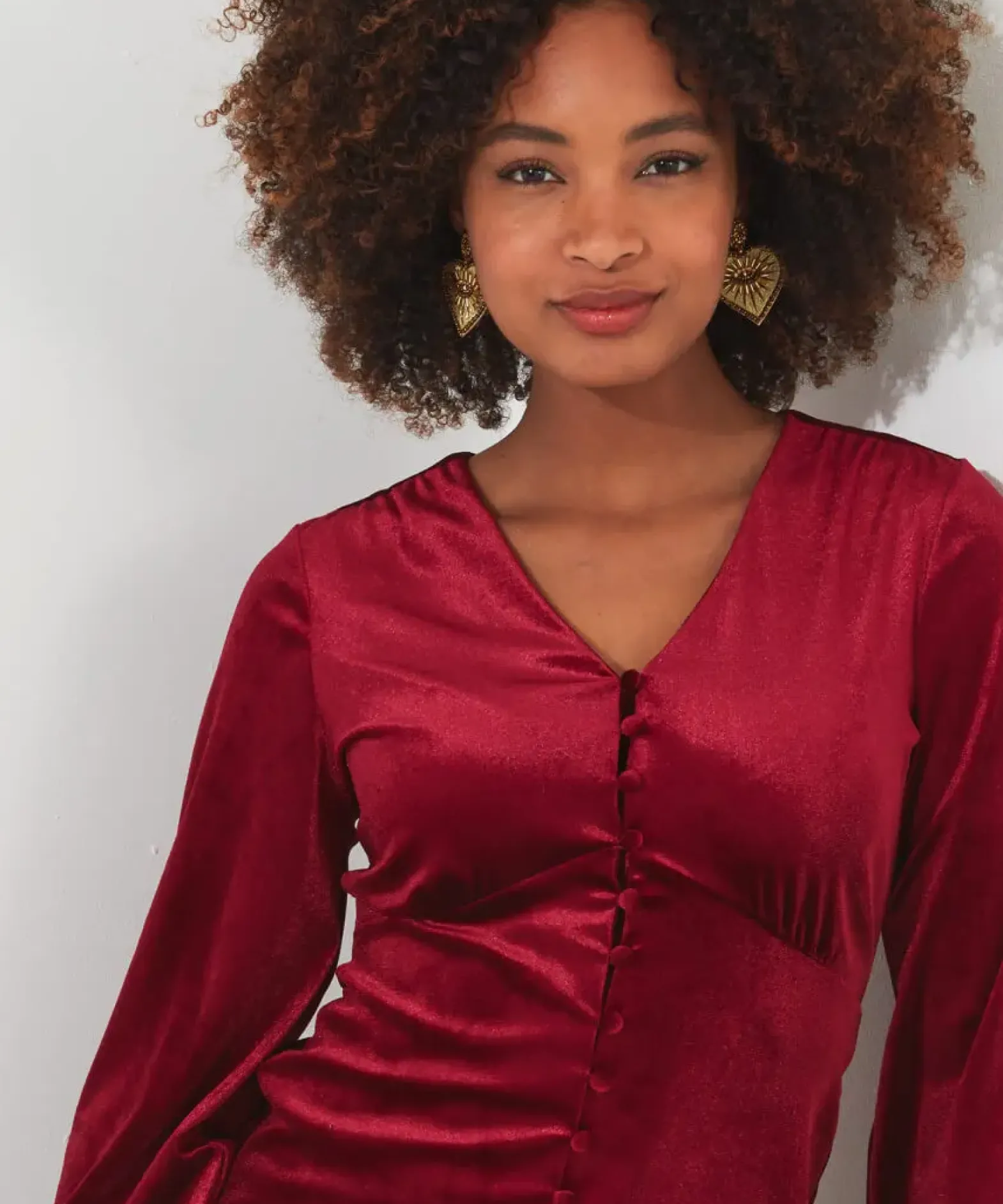 Gorgeous Velour Button Top