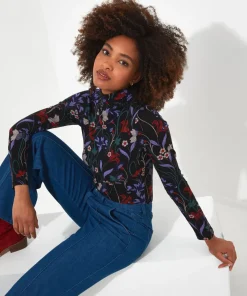 Into The Forest Printed Jersey Top