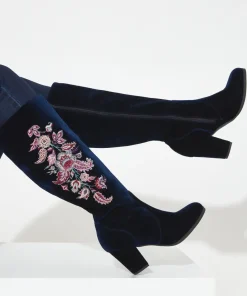 Opulence Embroidered Velvet Boots