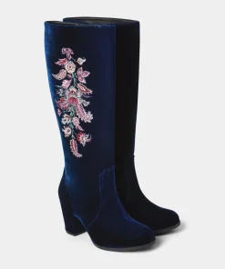 Opulence Embroidered Velvet Boots