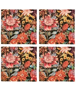 Pack Of 4 Fantastically Floral Cotton Napkins