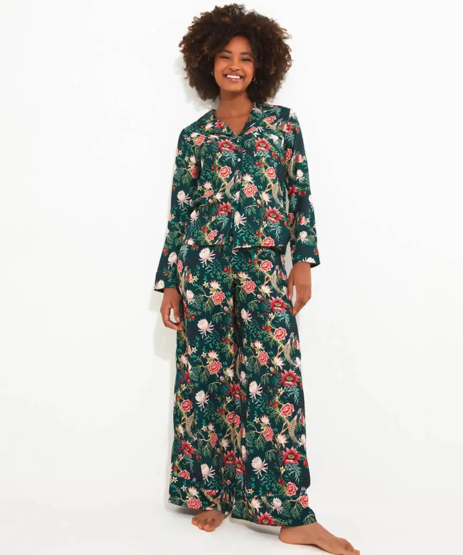 Peacock Print Pyjama Bottoms