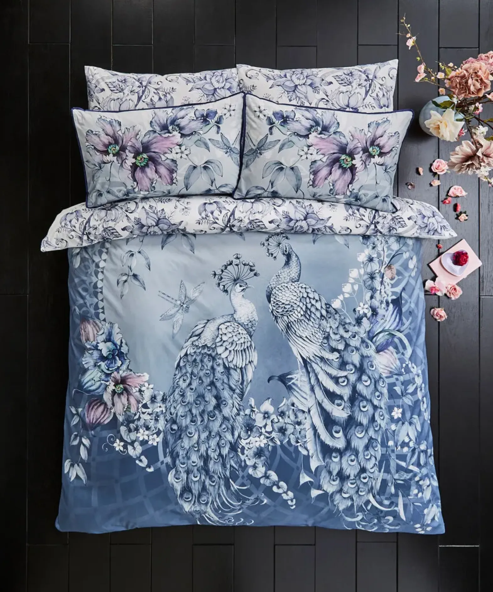 Poised Peacocks Reversible Bed Set