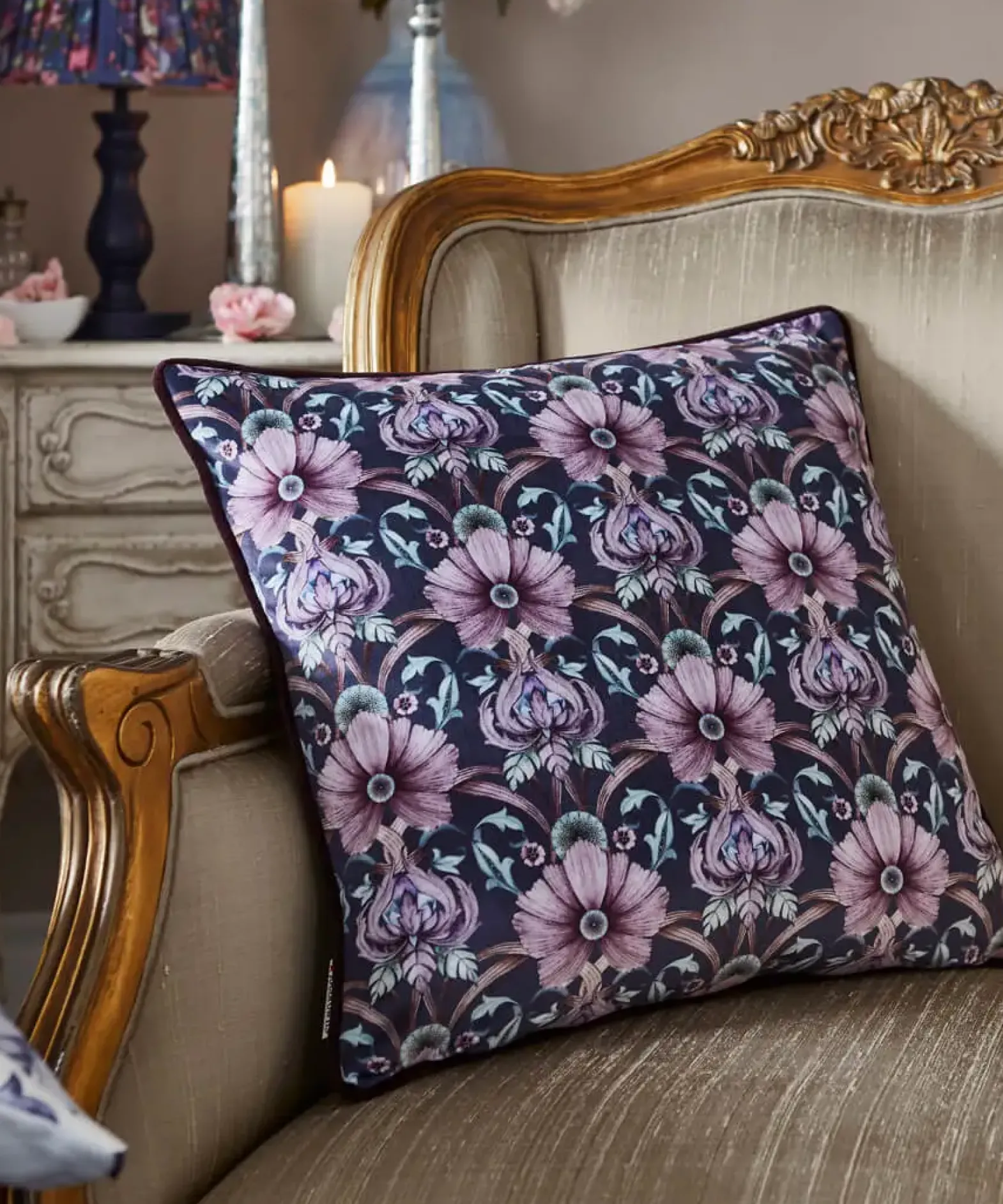Poised Peacocks Reversible Cushion