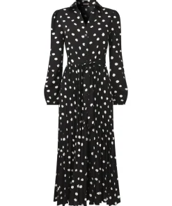 Polly Spot Pleat Dress