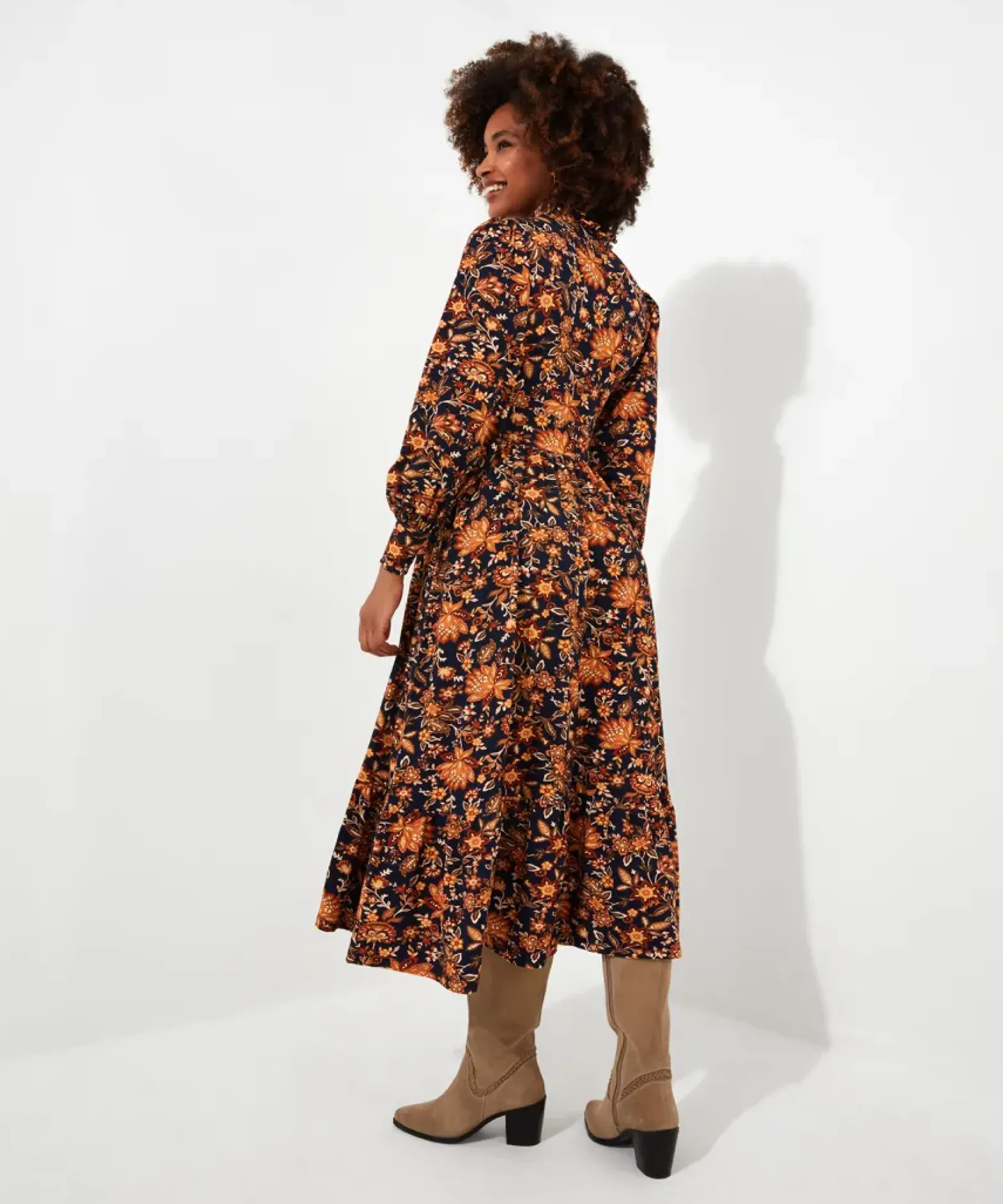 Rich Floral Jersey Dress