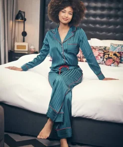 Satin Stripe Pyjama Top