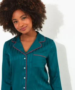 Satin Stripe Pyjama Top
