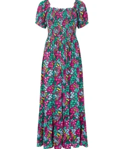 Serena Shirred Boho Dress
