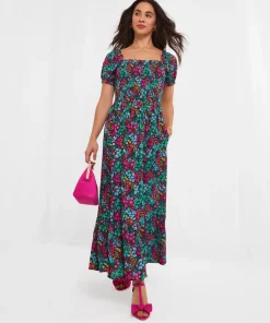 Serena Shirred Boho Dress