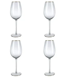 Set Of 4 Elegant Smokey Grey Glasses
