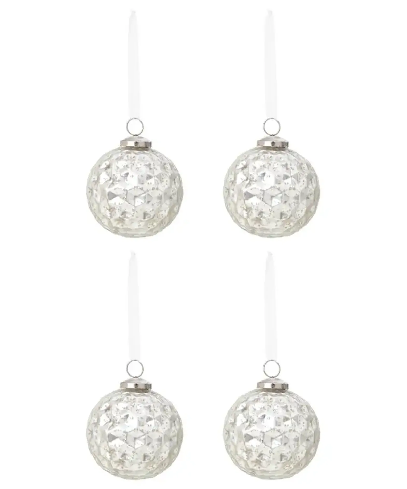 Set Of 4 Honeycomb Christmas Baubles