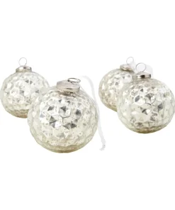 Set Of 4 Honeycomb Christmas Baubles
