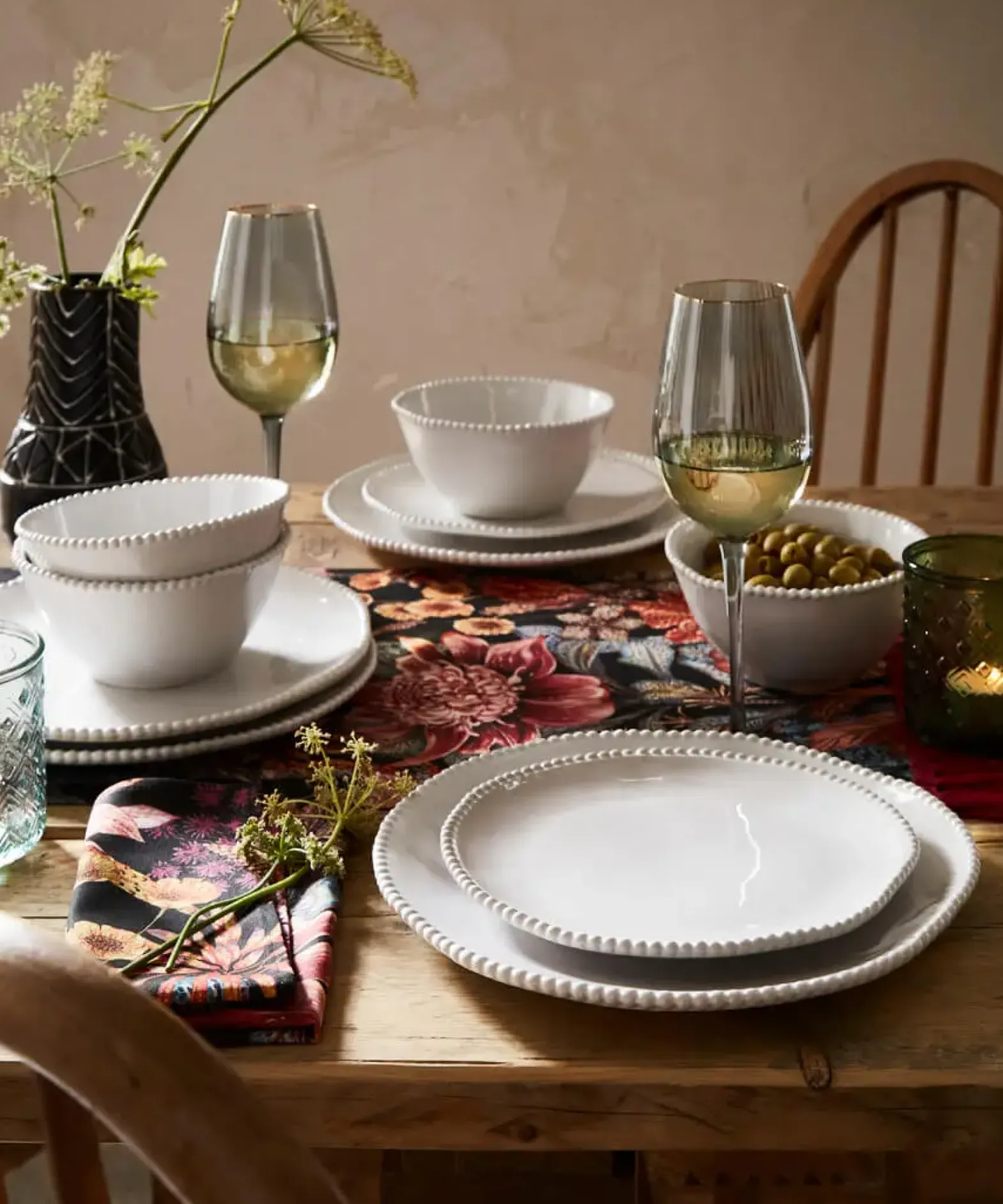 Set of 4 Organic Beaded Side Plates