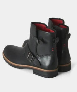 Snake Pass Leather Biker Boots