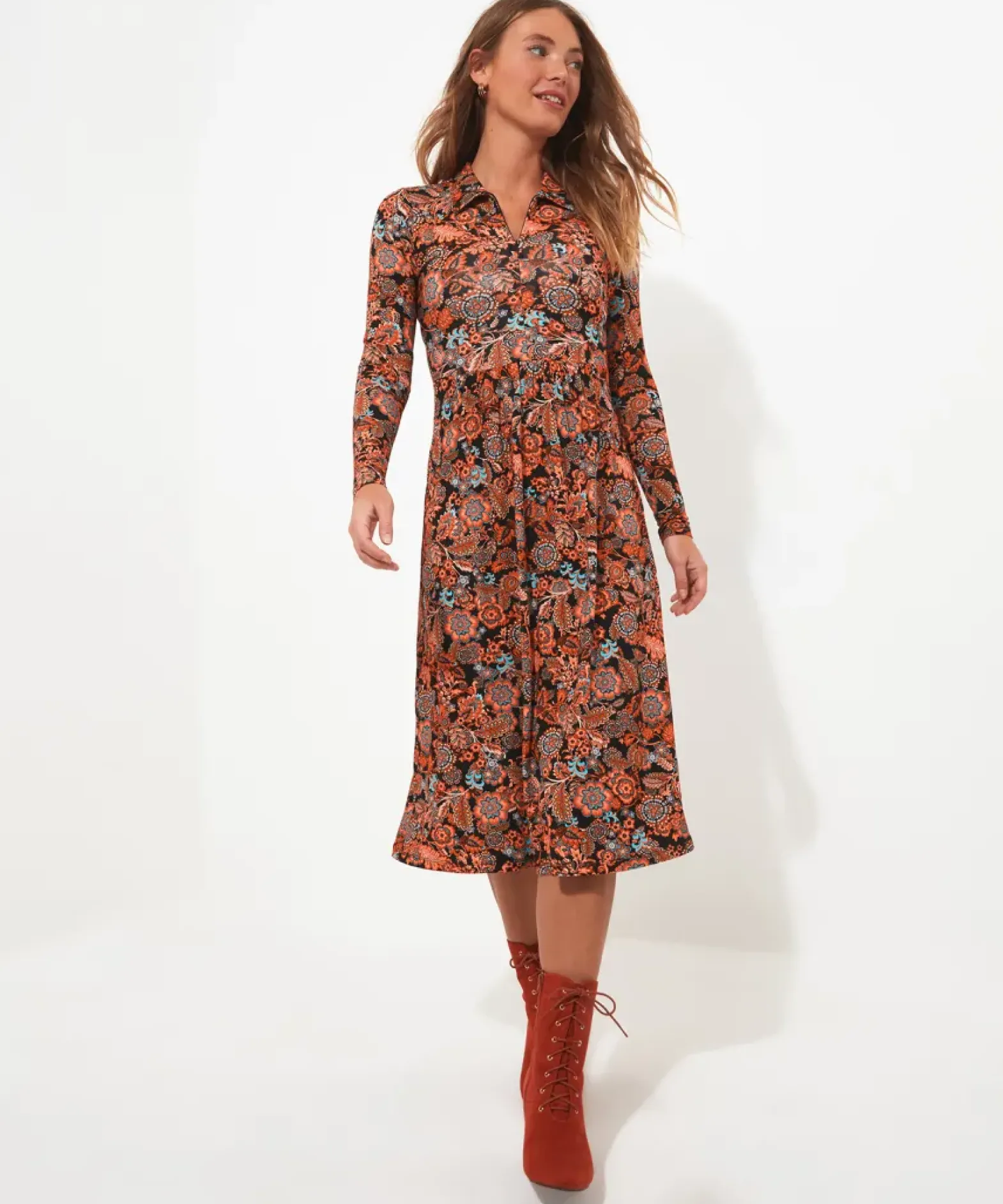 Zip Front Jersey Dress